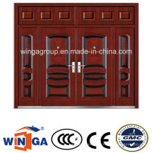 Casa grande que usa la puerta de acero de la seguridad de la entrada del metal del hierro (W-SD-09)
